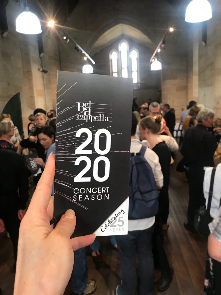 Bel a cappella sing out 2019 then raised a toast to their 25th birthday in 2020